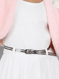 3/4th Sleeves Textured Cotton High-Low Dress with Belt and Jacket