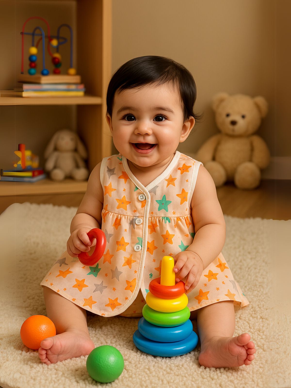 Soft Starburst Baby Vest Trio