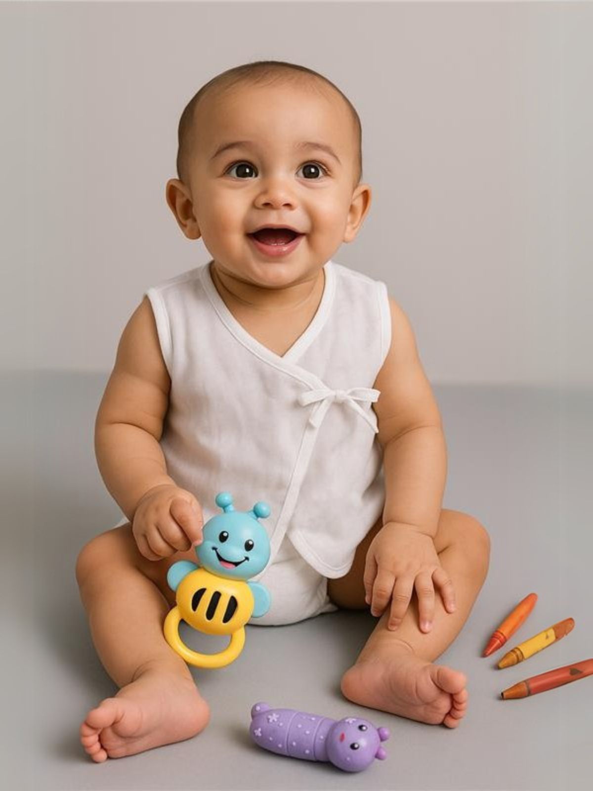 Organic Mulmul Hospital Safe Pure White Vest - (0-3M)