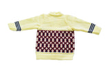Woolen Baby Cardigan – Cream and Navy Knit (3–6 Months)