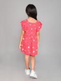 Square Neck Flared Sleeves Printed A-line Dress