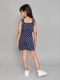 Sleeveless Star Print Romper – Navy Blue (4–8 Years)