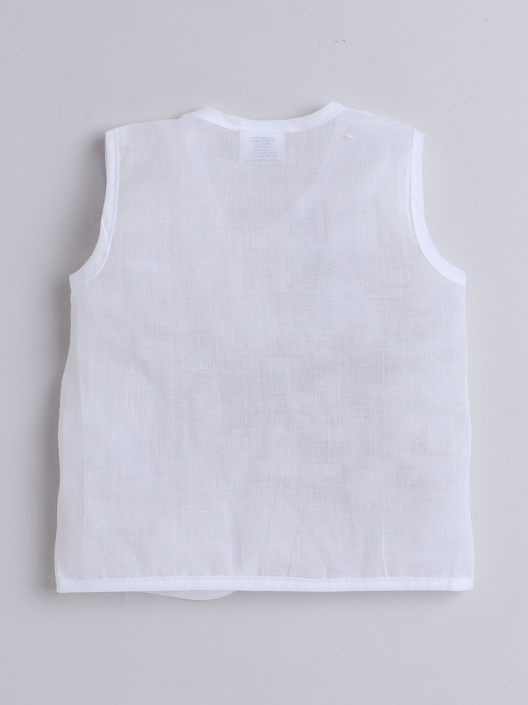 Organic Mulmul Hospital Safe Pure White Vest - (0-3M)