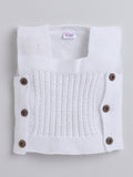 Square Neck Baby Wool Lace Rib Sleeveless Cardigan