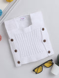 Square Neck Baby Wool Lace Rib Sleeveless Cardigan