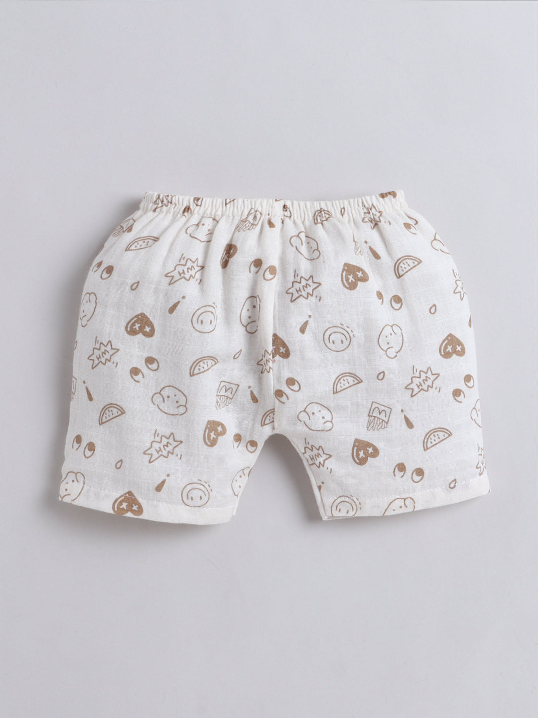 Cute Doodle Print Jhabla & Shorts Set