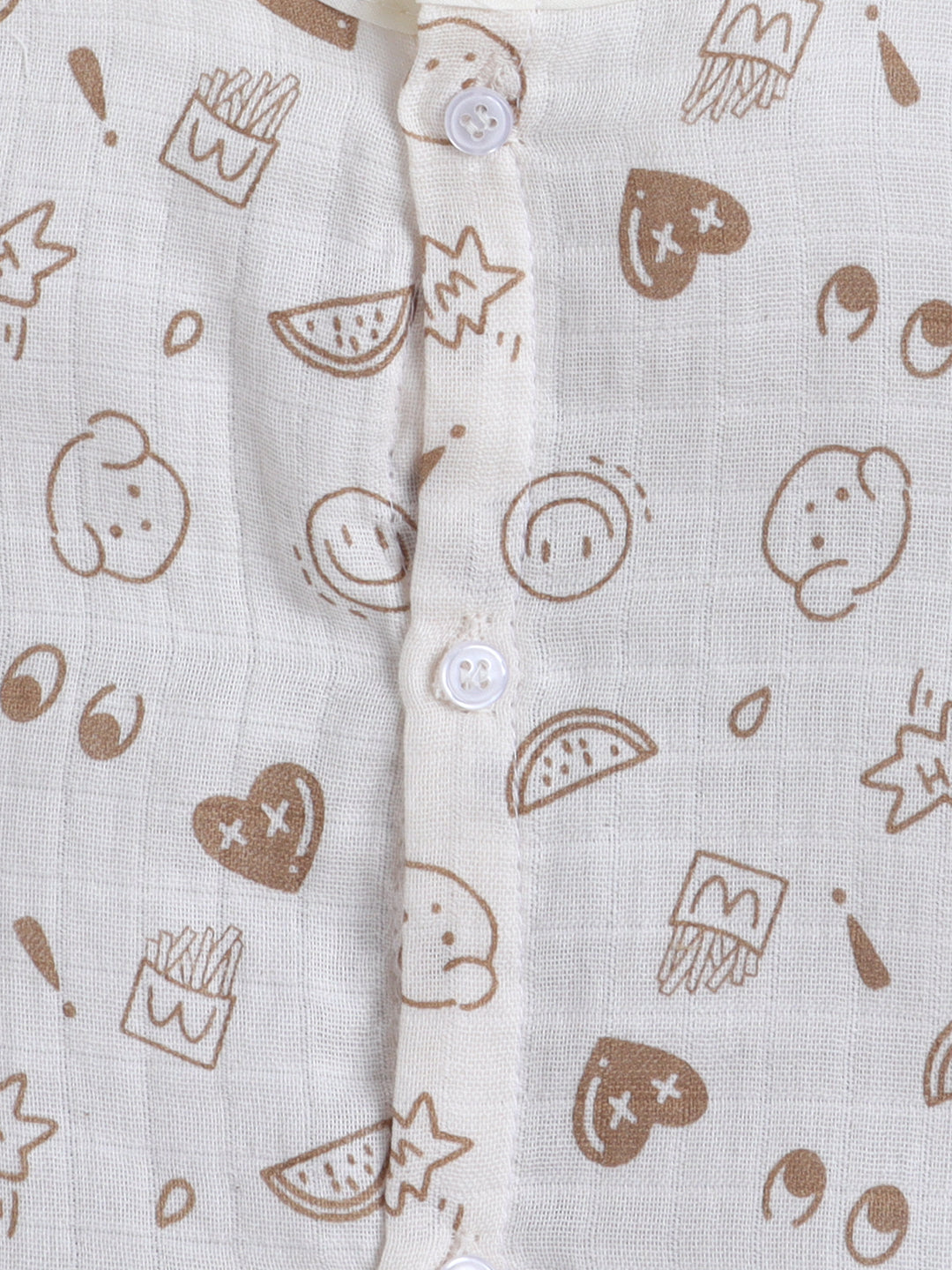 Cute Doodle Print Jhabla & Shorts Set