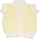 Baby Wool Half Diamond Dual-Tone Jacket – Cream and Yellow