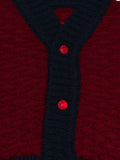 Baby Wool Half Diamond Dual-Tone Jacket – Red and Navy