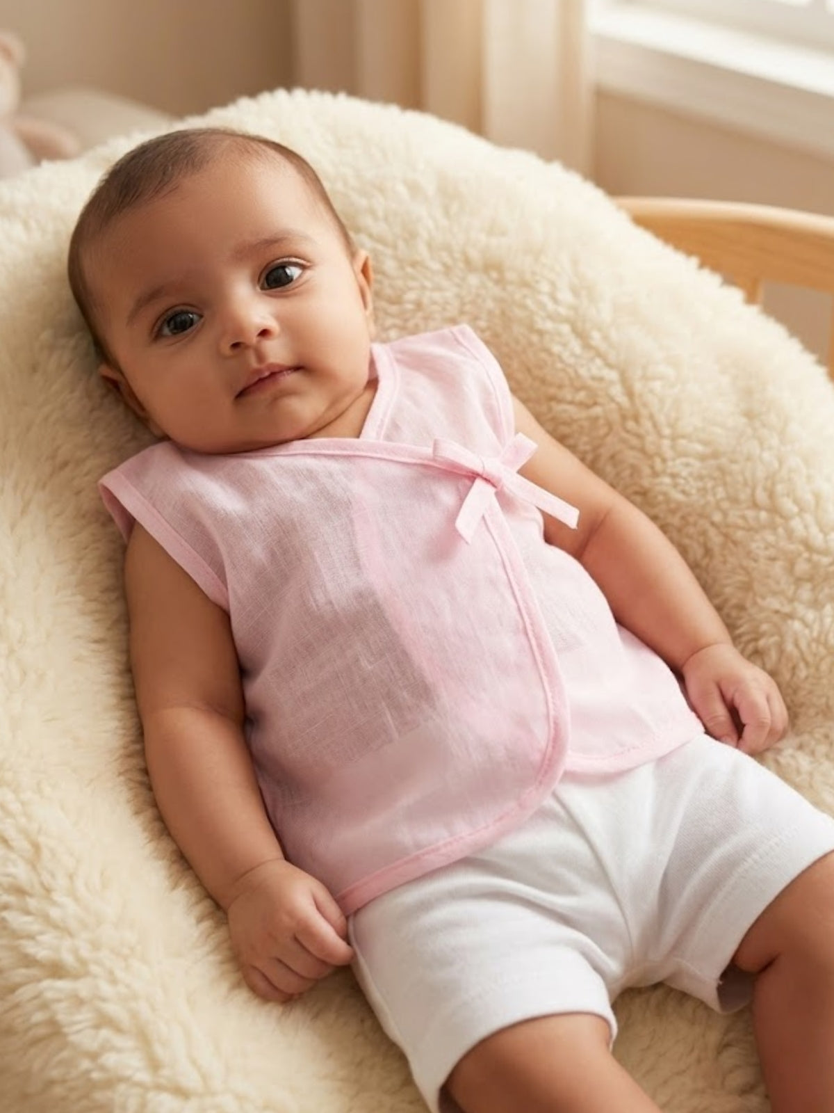 Little Angels Mulmul Jhabla Combo Set-Pack of 2
