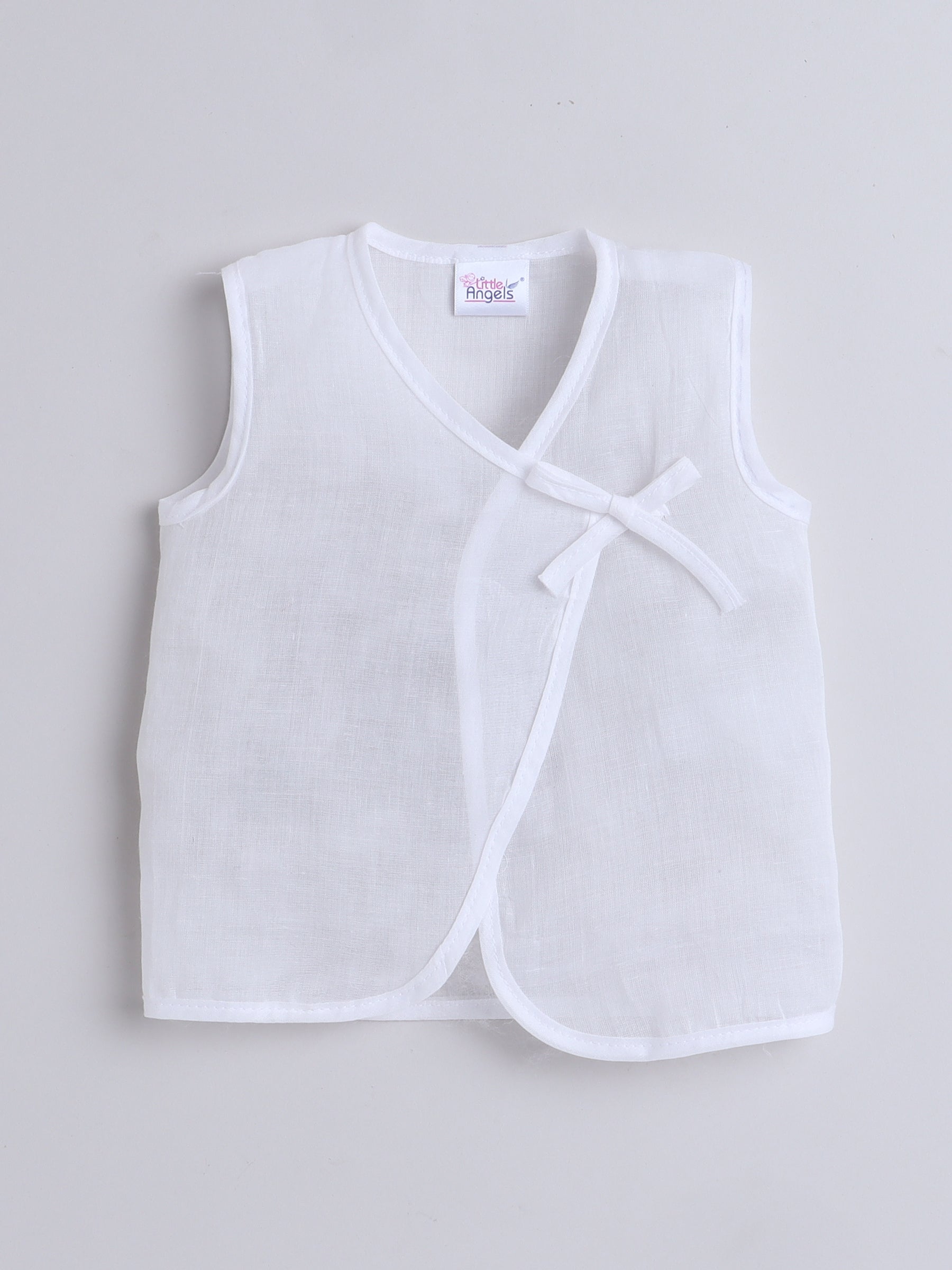 White Mulmul Baby Vest Combo Set – Pack of 2
