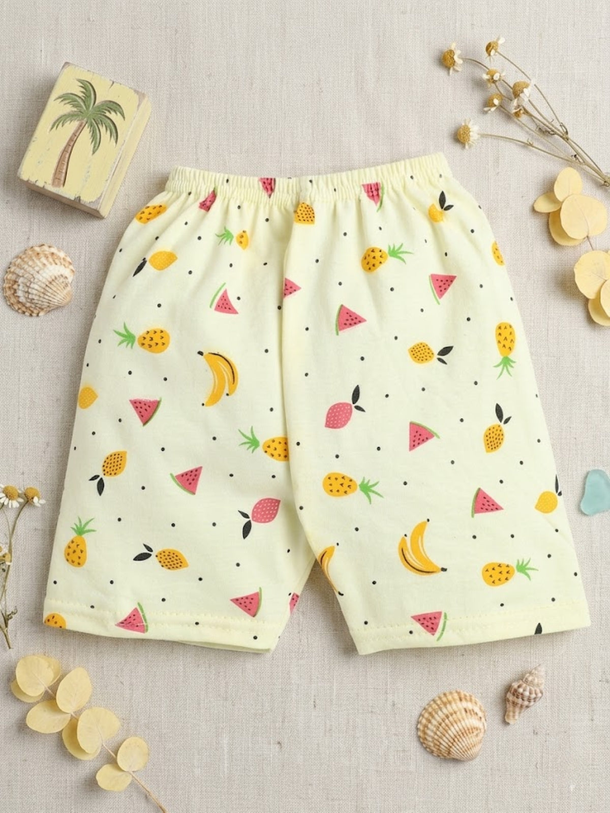 Little Angels Fruit Print Baby Shorts Combo – Pack of 2