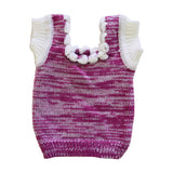 Woolen Sleeveless Baby Vest – Wine (0–3 M)