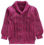 Wine Baby Woolen Cardigan – Lace Knit Style (6–12 Months)