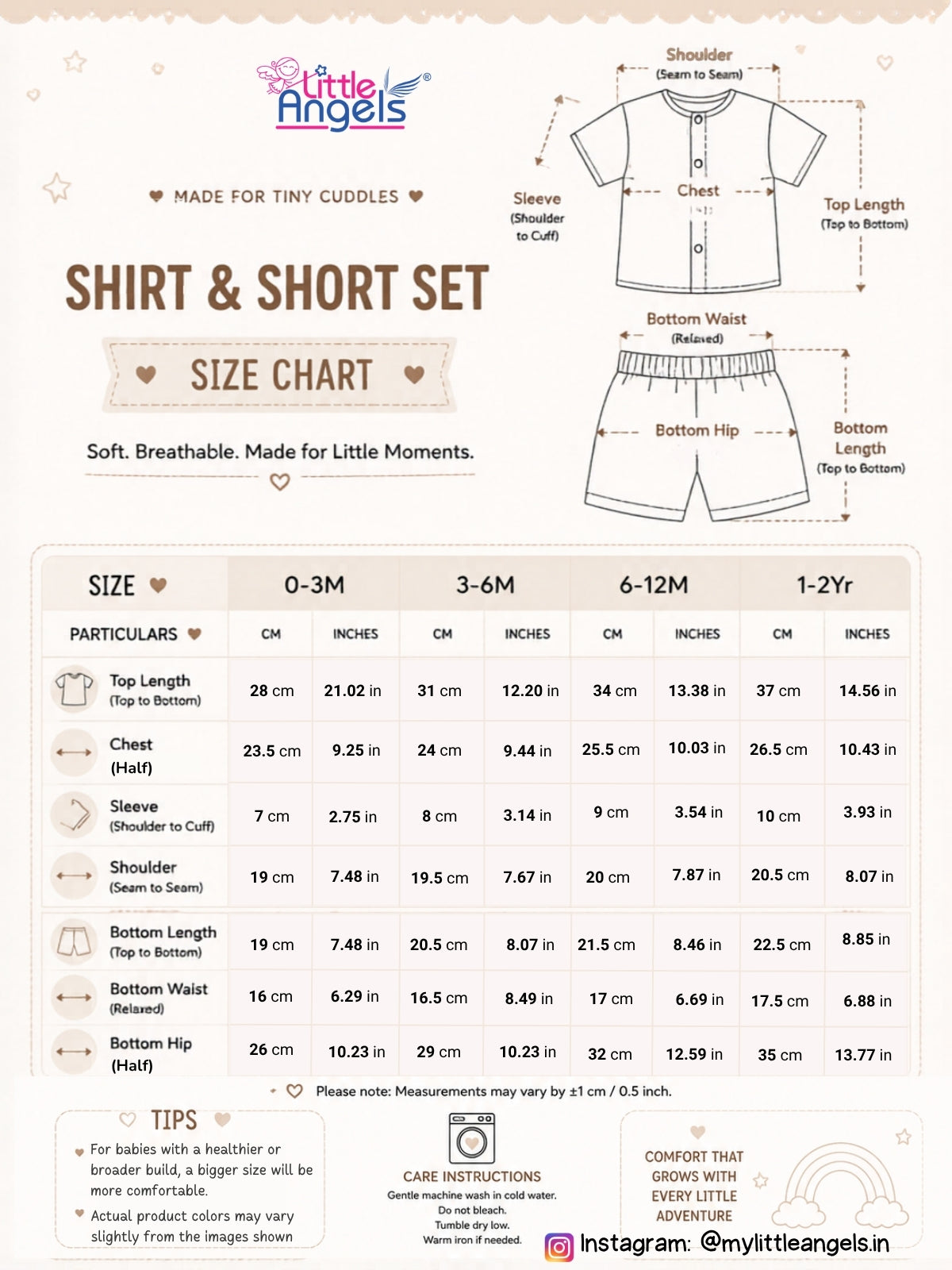 Cute Doodle Print Jhabla & Shorts Set