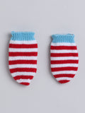 Baby Wool Stripes Cap Mittens Socks Set – 0–6M