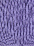 Woollen Solid Violet Beanie Cap with Pom Pom