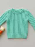 Aqua Breeze Textured Knit Pullover