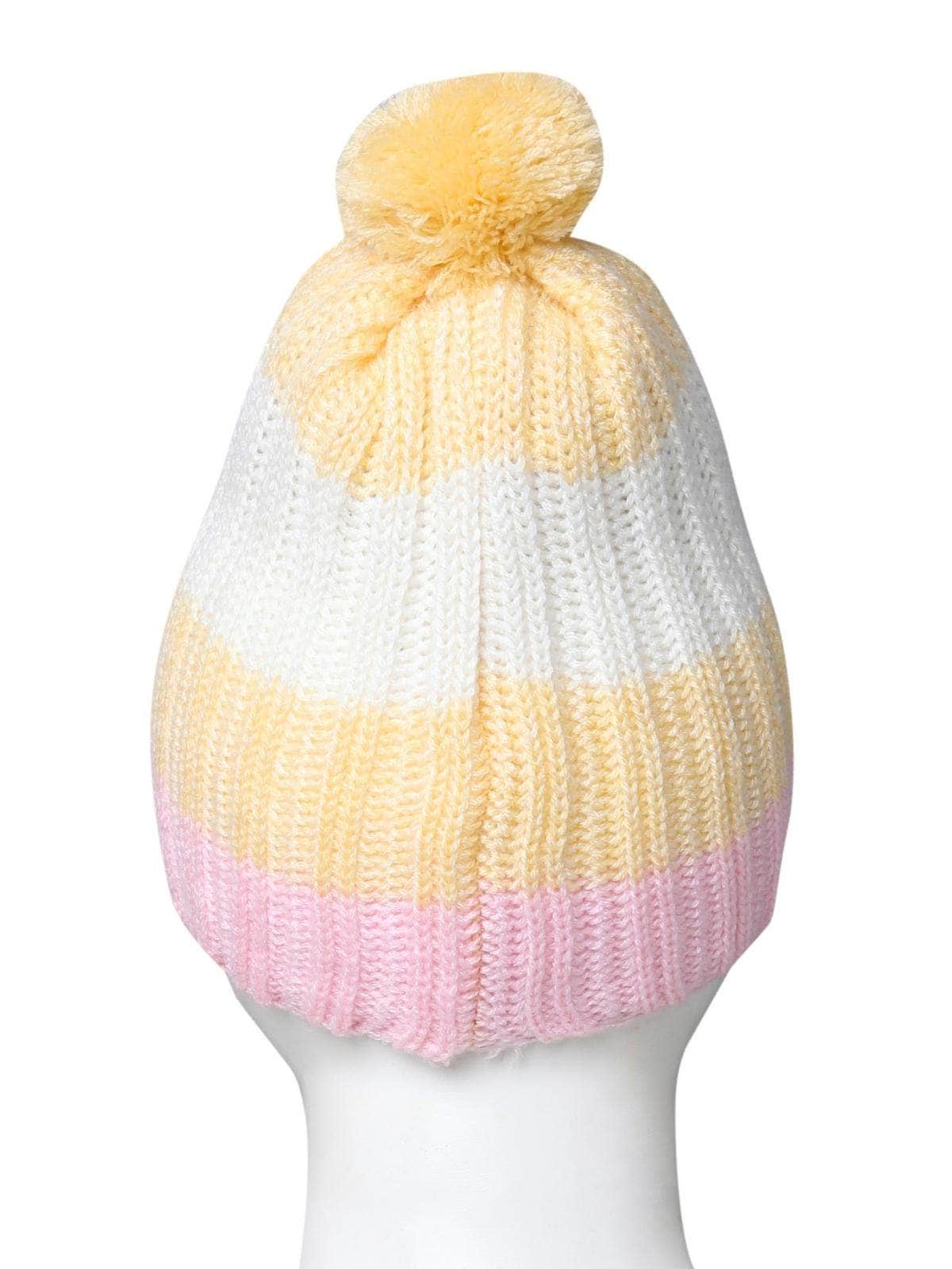 Little Angels Ribbed Pom Pom Cold Weather Cap Beanie Ribbed Pom Pom Cold Weather Cap