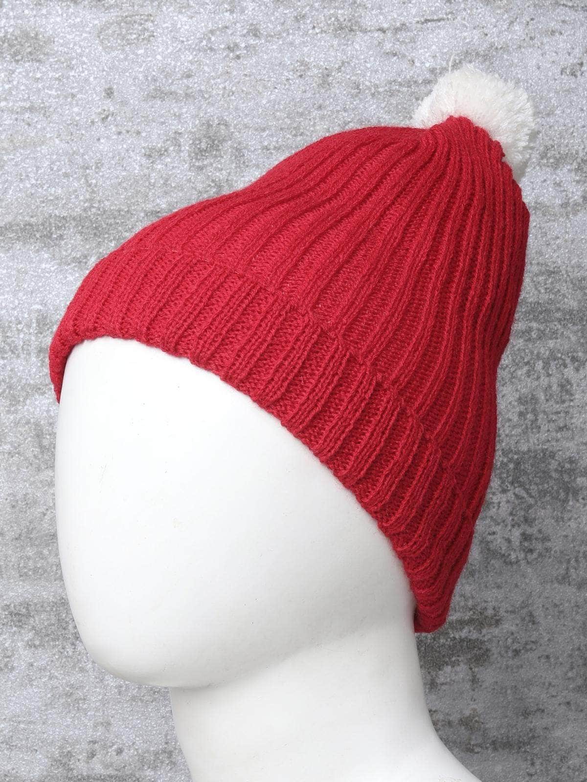 Little Angels Ribbed Pom Pom Cold Weather Cap Beanie Ribbed Pom Pom Cold Weather Cap