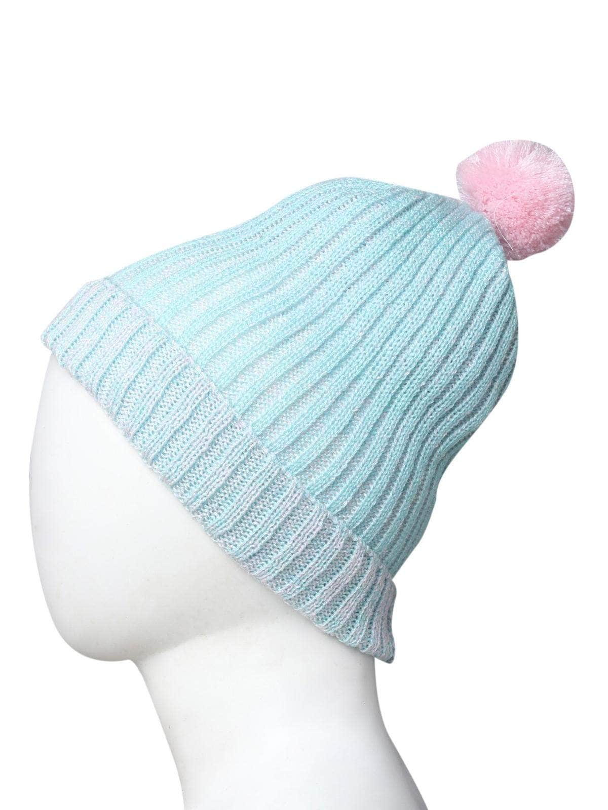 Little Angels Ribbed Pom Pom Cold Weather Cap Beanie Ribbed Pom Pom Cold Weather Cap 5-12Yr / Green