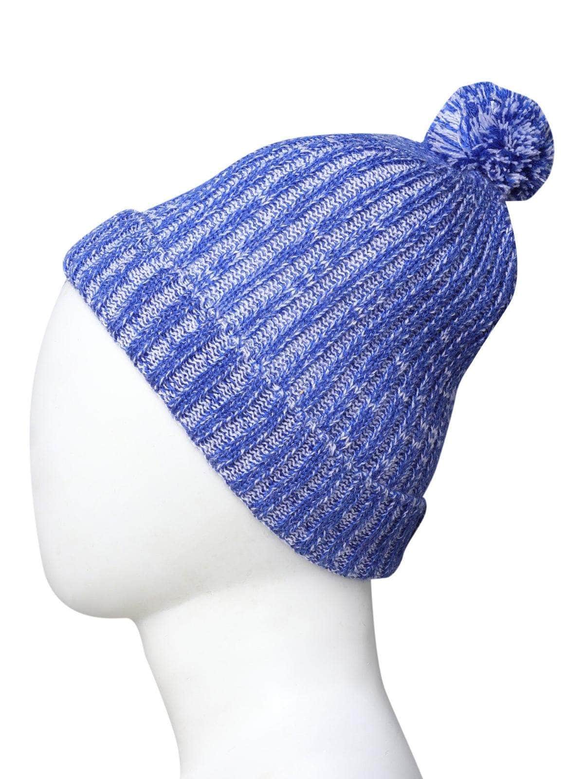Little Angels Ribbed Pom Pom Cold Weather Cap Beanie Ribbed Pom Pom Cold Weather Cap 5-12Yr / RoyalBlue