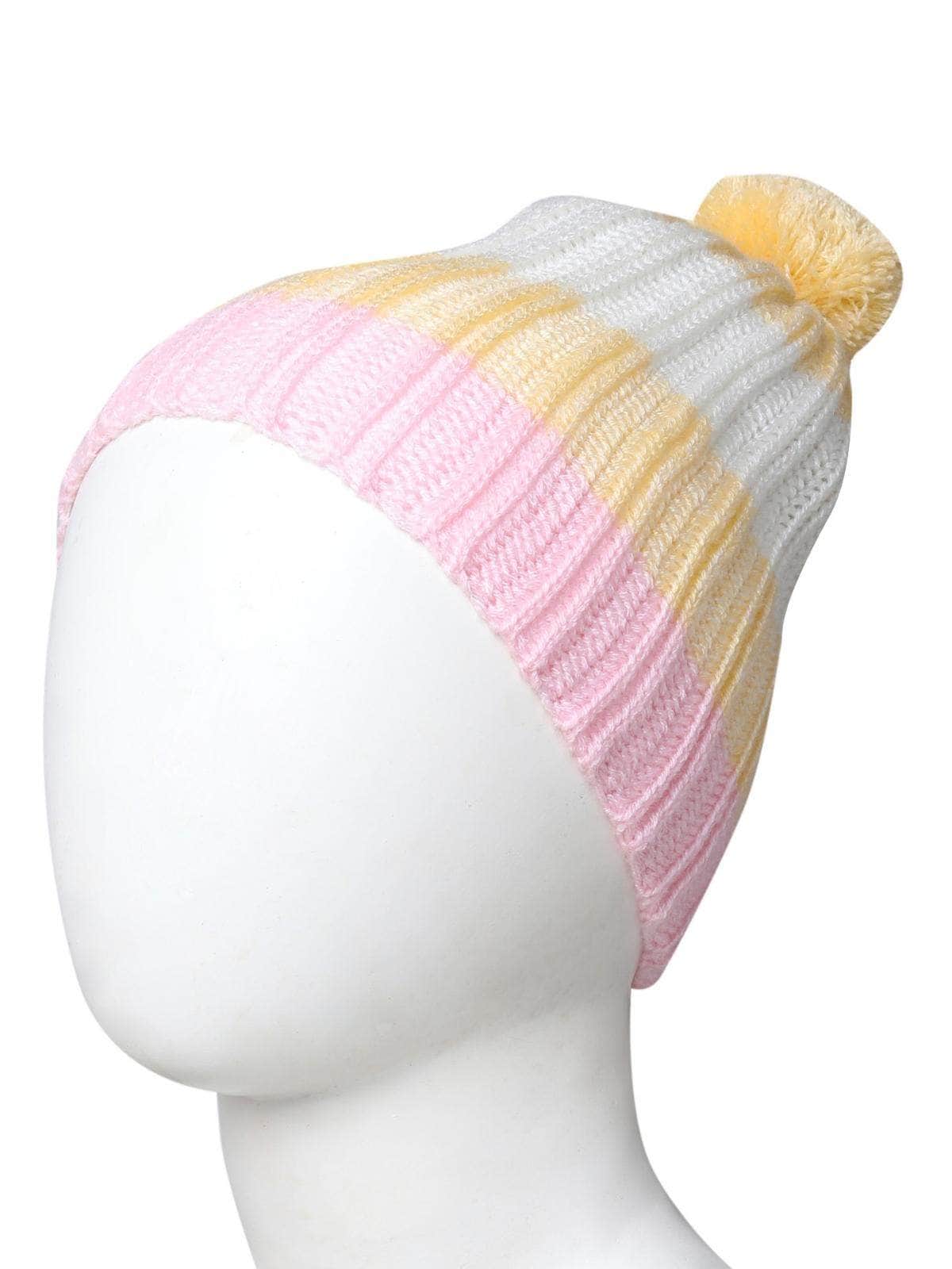 Little Angels Ribbed Pom Pom Cold Weather Cap Beanie Ribbed Pom Pom Cold Weather Cap