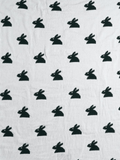 Little Angels Little Angels Reversible Blanket Woollen Perfect Nursery Essential with Rabbit Design Green & White Blanket Blanket & Swaddle 2 in 1 Green & White Reversible Rabbit Design Blanket 0-2Y / Green & White / Baby Wool