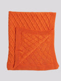 Little Angels Little Angels Baby Blanket Woollen Perfect Nursery Essential with Argyle Design Orange Blanket Blanket & Swaddle 2 in 1 Reversible Orange Textured Blanket 0-2Y / Orange / Baby Wool