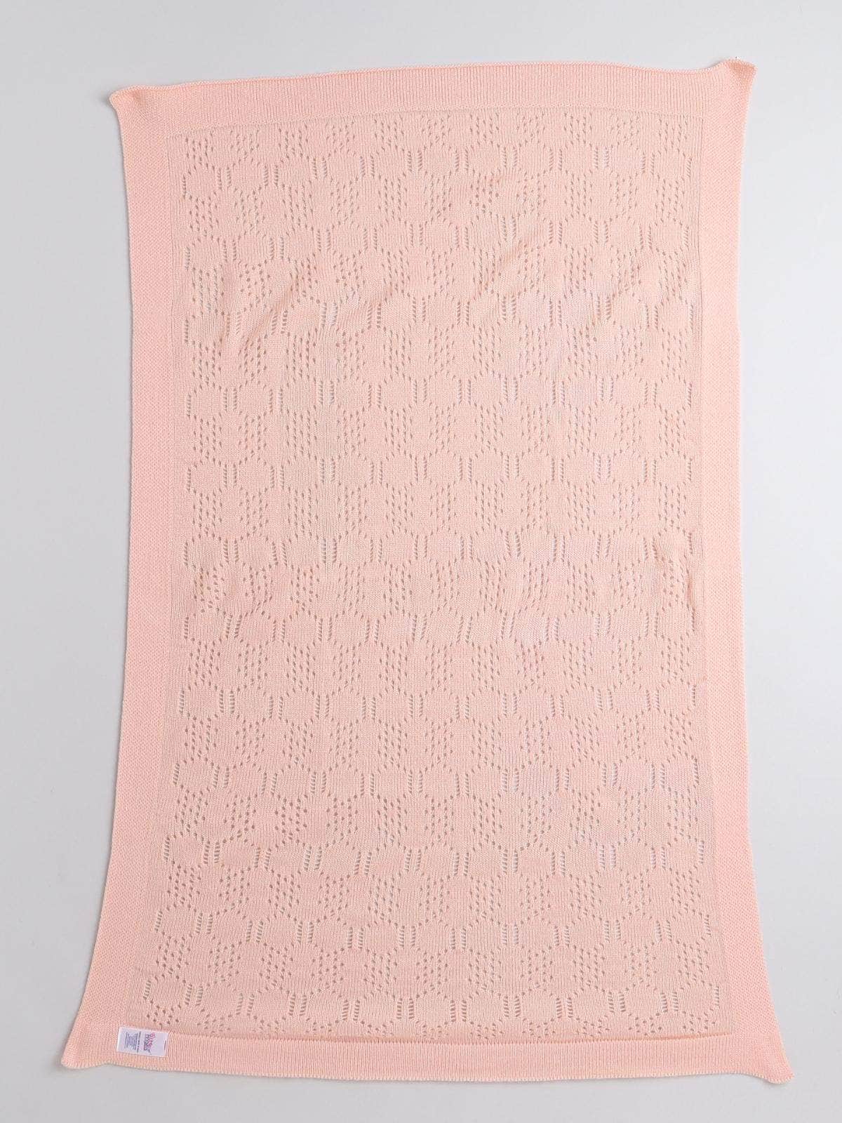 Little Angels Little Angels Baby Blanket Woollen Perfect Nursery Essential with Lace Design Peach Blanket Blanket & Swaddle Blankets, Bows, and Baby Glow 0-1Y / Peach / Baby Wool