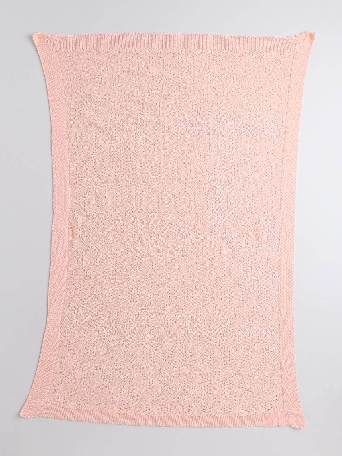 Little Angels Little Angels Baby Blanket Woollen Perfect Nursery Essential with Lace Design Peach Blanket Blanket & Swaddle Blankets, Bows, and Baby Glow 0-1Y / Peach / Baby Wool