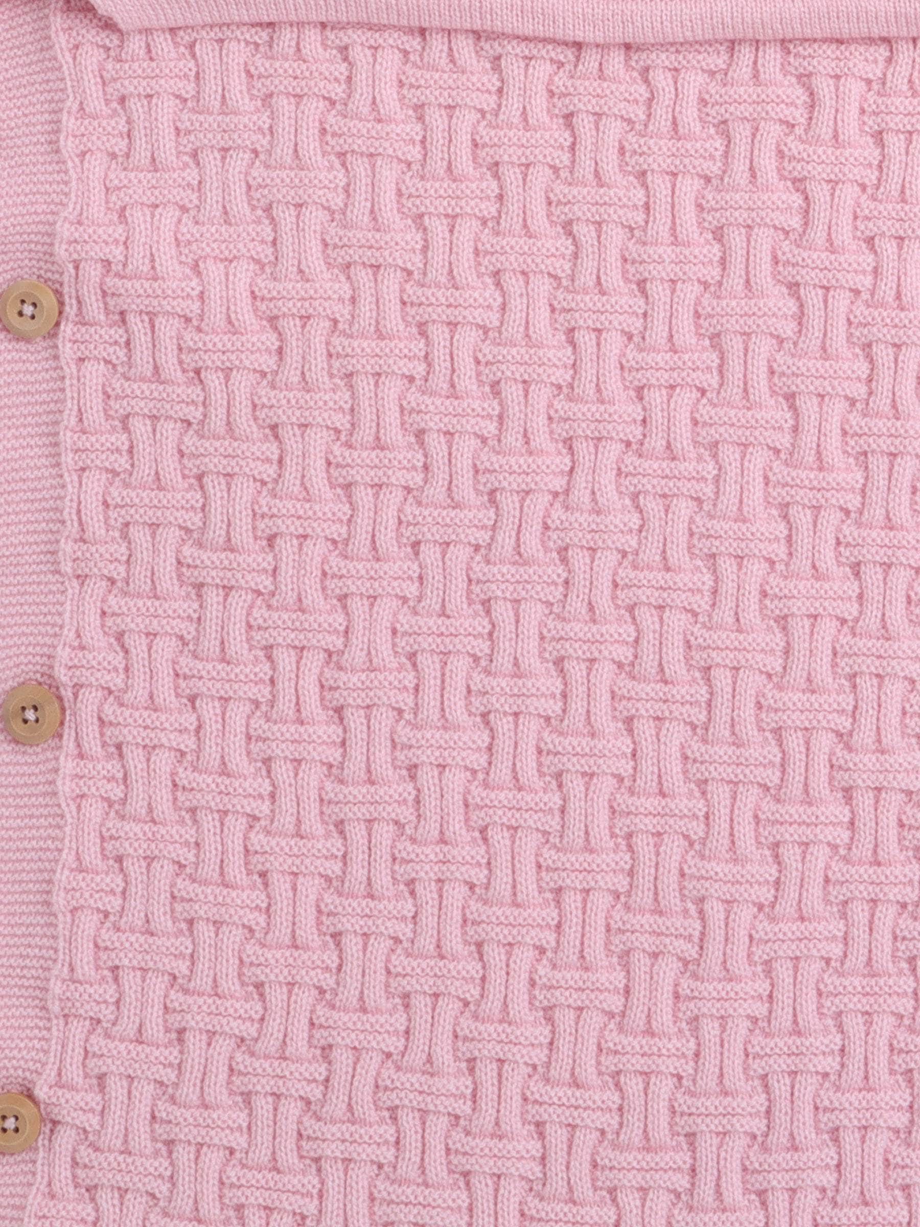 Little Angels Little Angels 1 Pc Swaddle Basketweave Woollen Pink Swaddle For Baby Girls Blanket & Swaddle Peekaboo Snuggles, Buttoned Love Swaddle