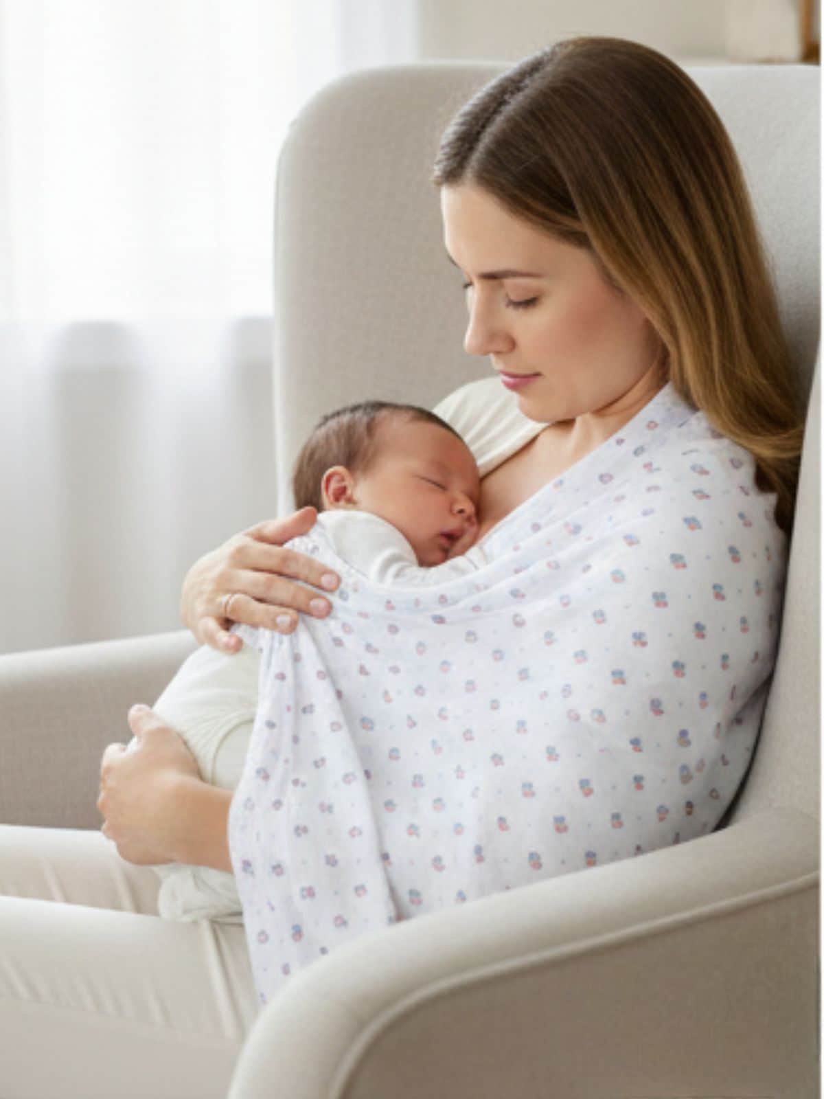 Little Angels Little Angels Muslin Baby Swaddle Blanket | Soft Breathable Newborn Wrap Blanket & Swaddle Premium Organic Muslin Baby Swaddle – Ultra-Soft, Breathable & Multi-Purpose Free Size / White / Cotton