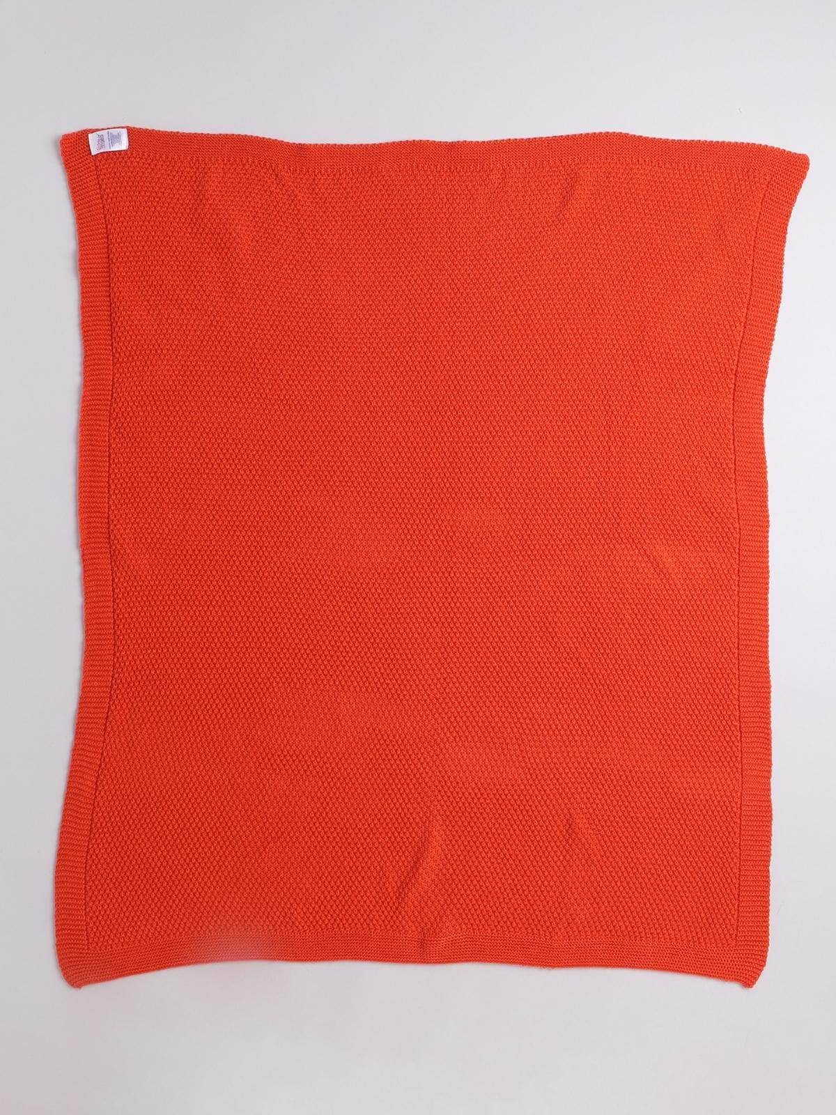 Little Angels Little Angels Baby Blanket Woollen Perfect Nursery Essential with Lace Design Red Blanket Blanket & Swaddle The Sunset Orange Knitted Blanket 0-2Y / Orange / Baby Wool