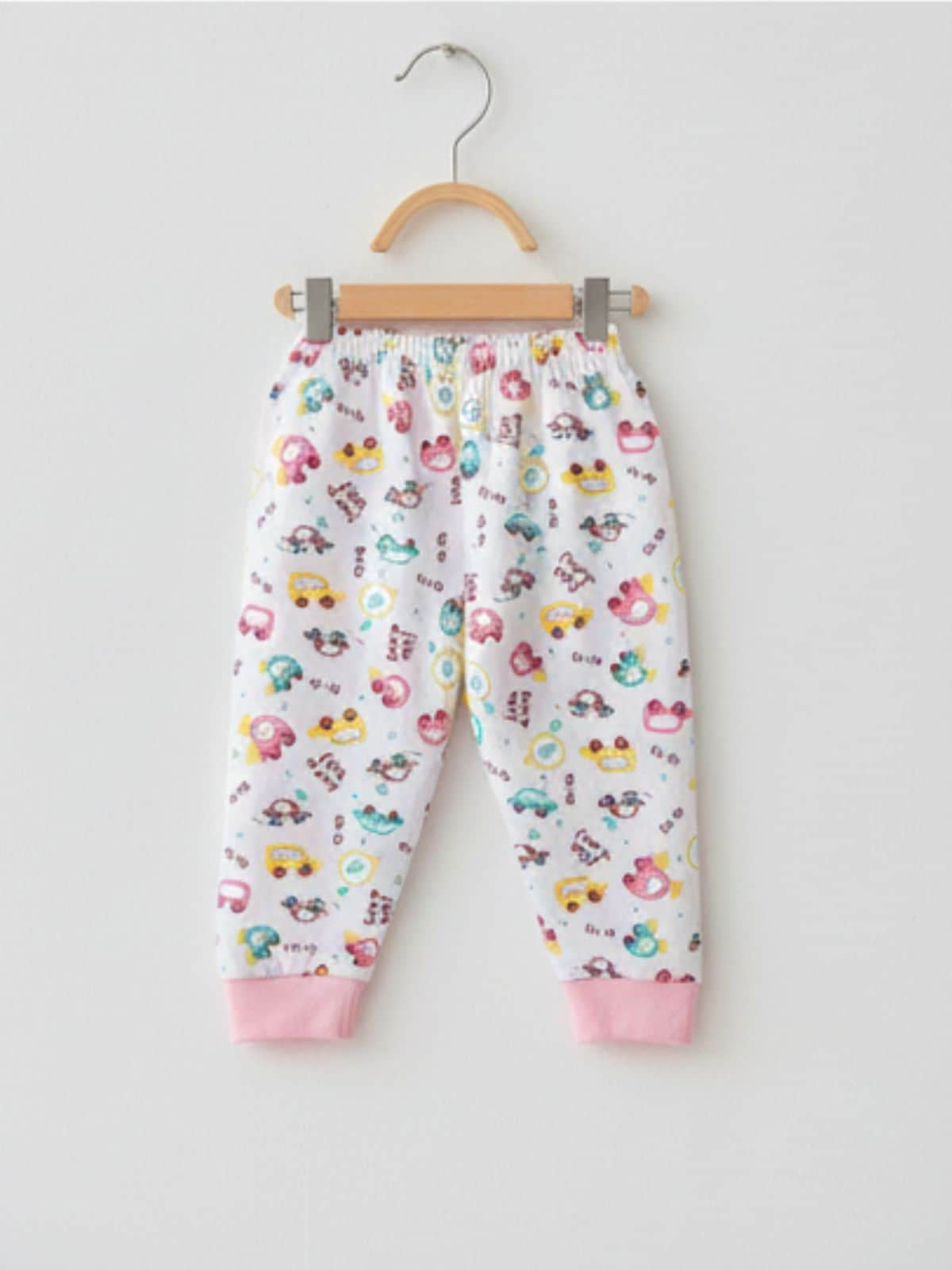 Little Angels Baby Cotton Car Print Pajama Pants – Soft & Comfortable Baby Bottom Bottom Baby Car Print Cotton Pajama Pants – Soft Elastic Waist