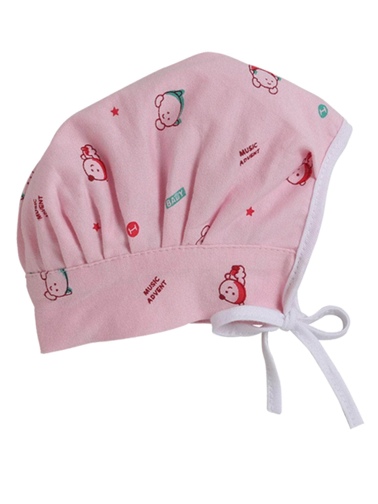 Little Angels Little Angels Cotton Printed Tie-Knot Pack of 6 Cap For Baby Boys and Baby Girls Cap & Nappy Mix & Match Cotton Baby Caps 0-3M / Assorted / Cotton