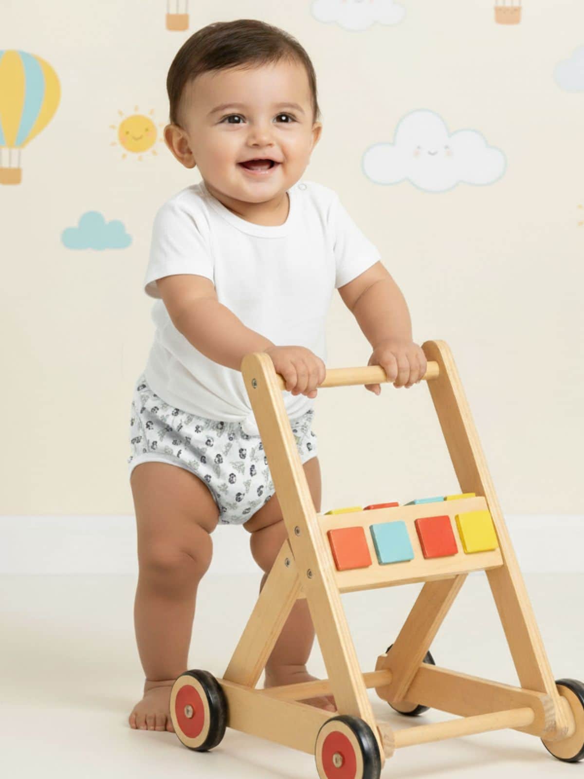 Little Angels Little Angels 1 Pc Night Suits Cotton Printed Elasticated For Baby Boys and Baby Girls Cap & Nappy Oops-Proof Padded Underpants