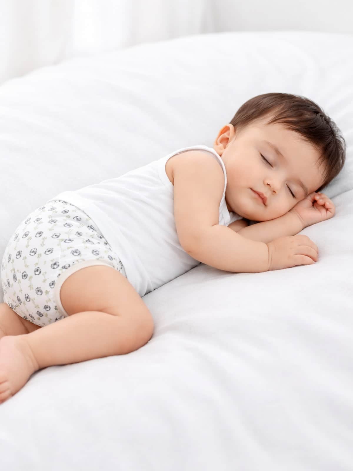 Little Angels Little Angels 1 Pc Night Suits Cotton Printed Elasticated For Baby Boys and Baby Girls Cap & Nappy Oops-Proof Padded Underpants