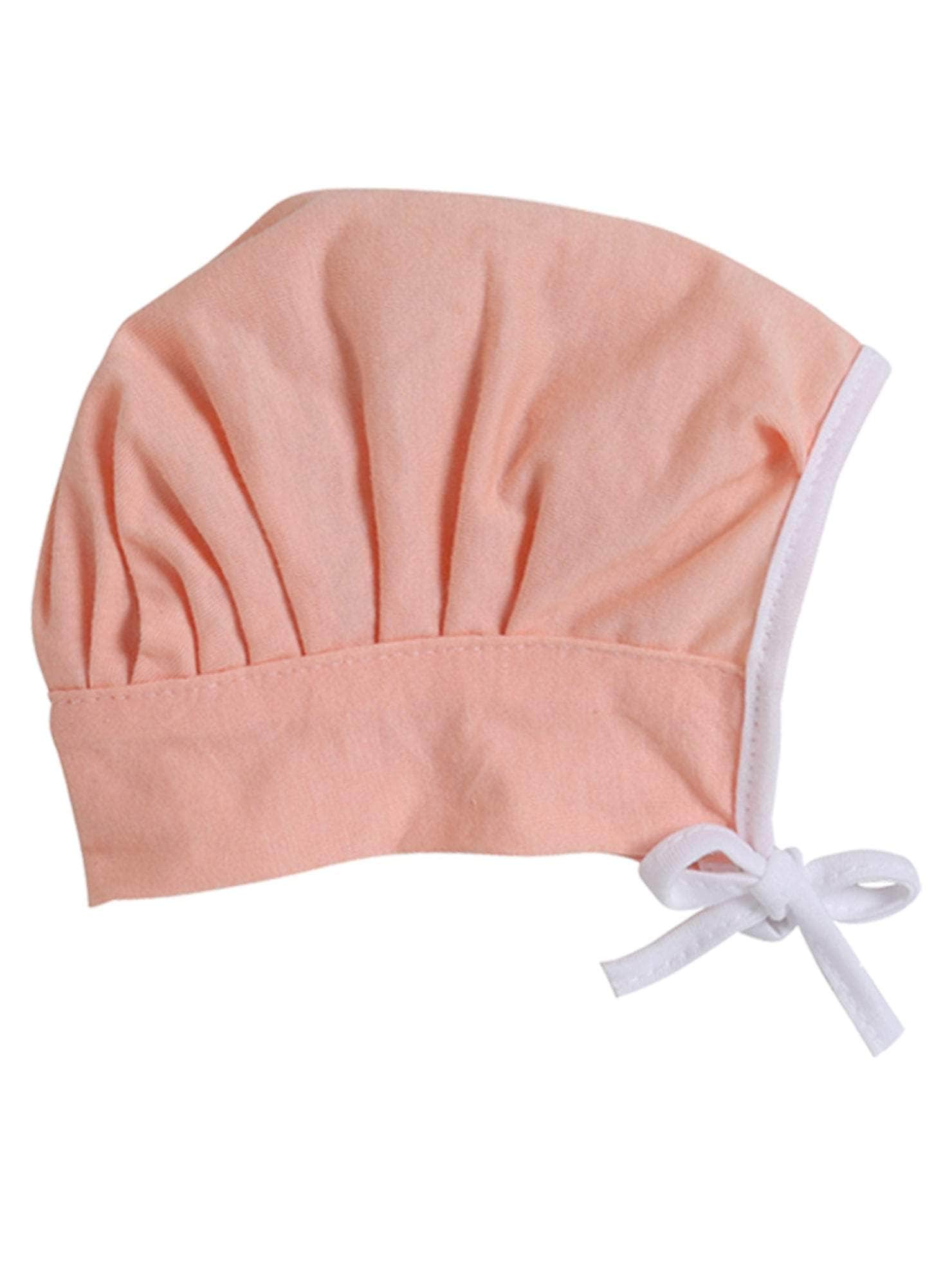 Little Angels Little Angels Cotton Solid Tie-Knot Pack of 6 Cap For Baby Boys and Baby Girls Cap & Nappy Vibrant Hues Cap Set