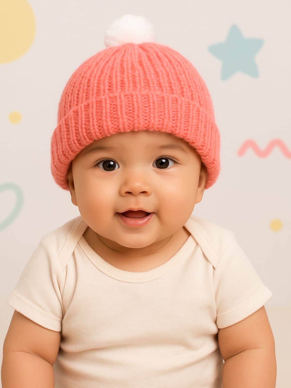Little Angels Little Angels Baby Wool Solid Pull-On Beanie Cap with Pom Pom For Baby Boys and Girls Cap, Socks & Mittens Snug & Stylish Beanie With Charm