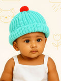 Little Angels Little Angels Baby Wool Solid Pull-On Beanie Cap with Pom Pom For Baby Boys and Girls Cap, Socks & Mittens Snug & Stylish Beanie With Charm
