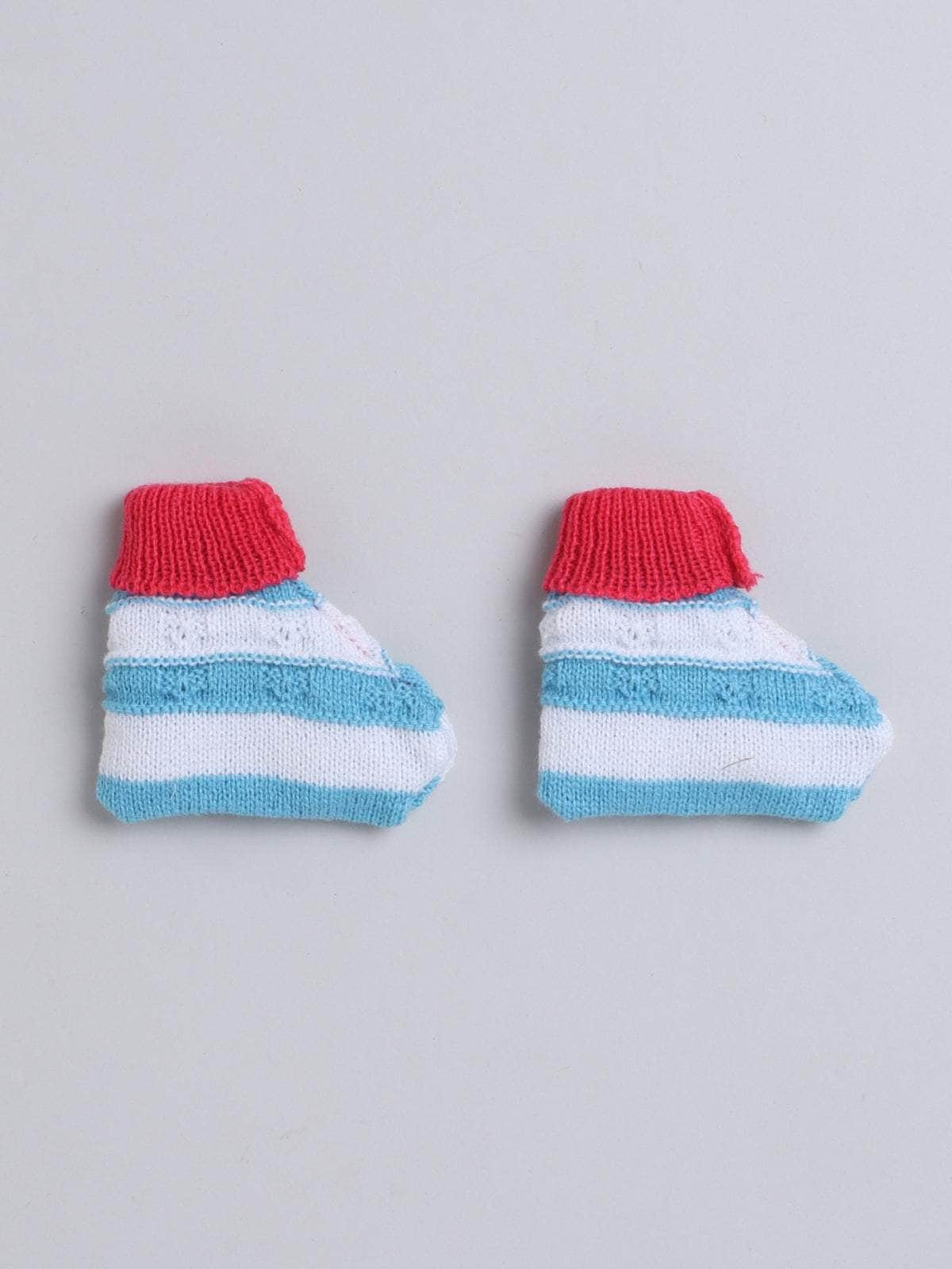 Little Angels Snuggle Sweet Striped Knit Set Cap, Socks & Mittens Snuggle Sweet Striped Knit Set