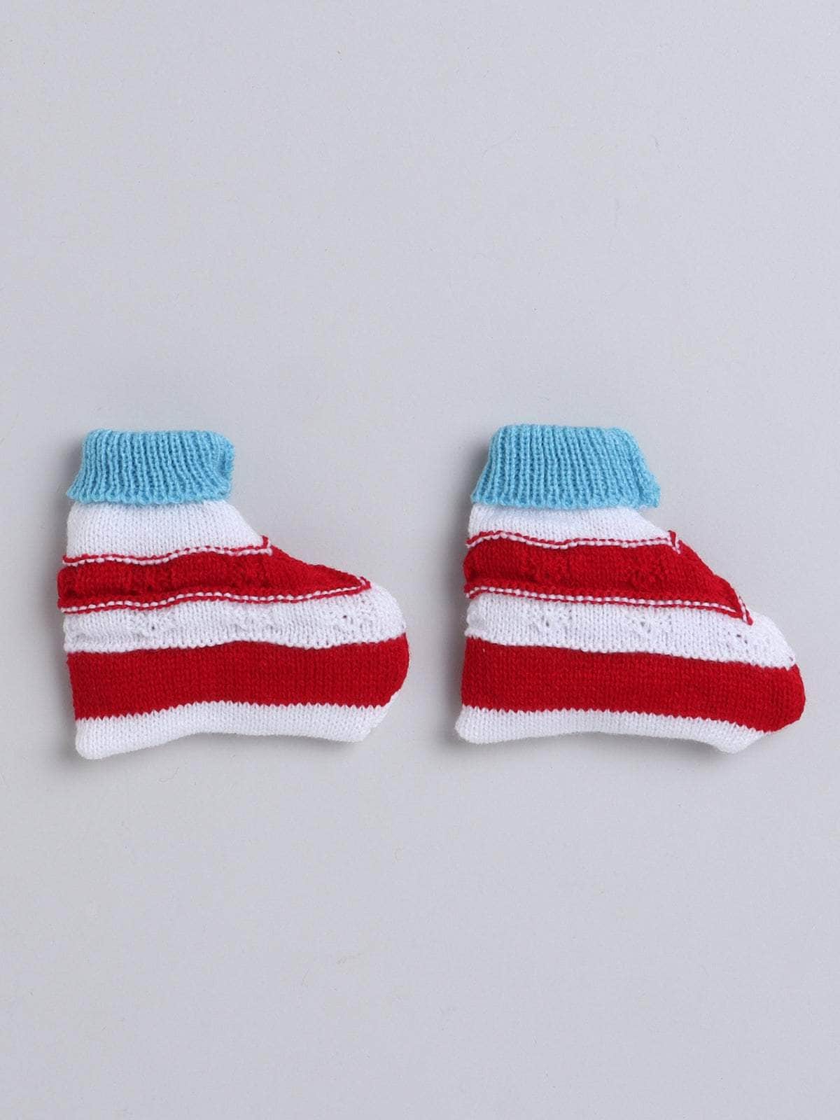 Little Angels Snuggle Sweet Striped Knit Set Cap, Socks & Mittens Snuggle Sweet Striped Knit Set