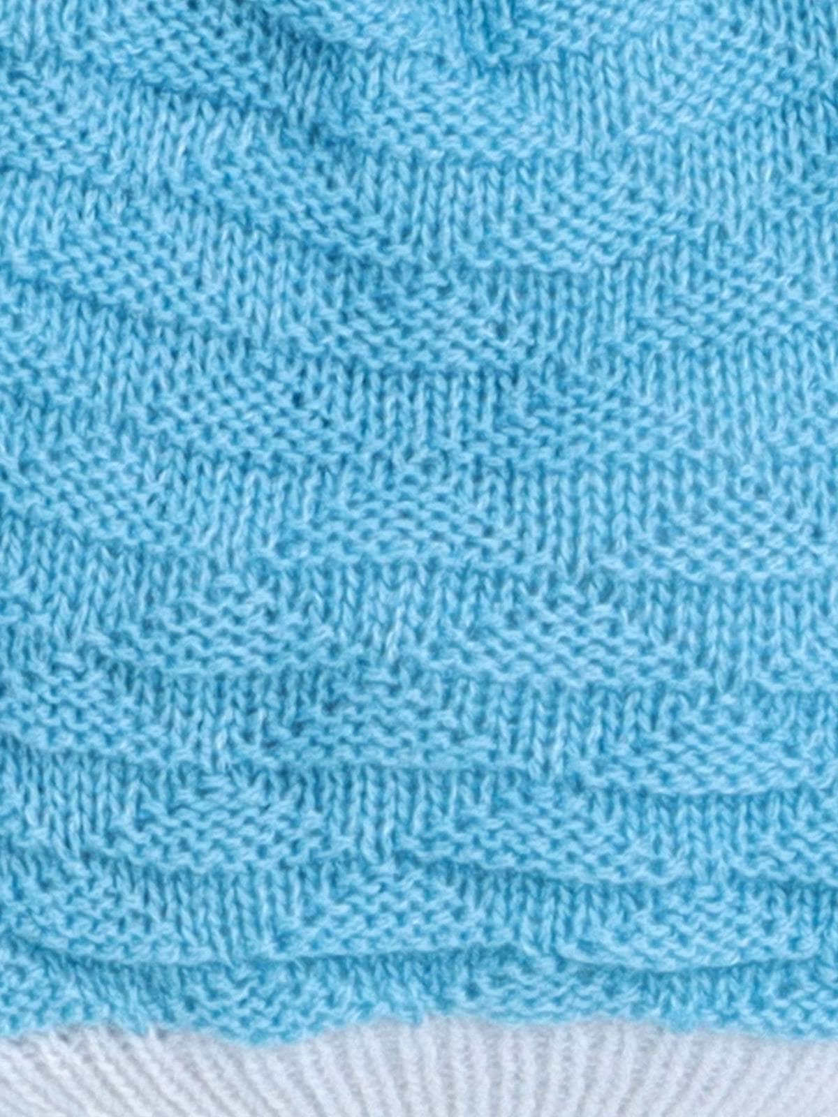 Little Angels Little Angels Baby Wool Textured Pull-On Beanie Cap with Pom Pom For Baby Girls Cap, Socks & Mittens Wavy Knit Textured Winter Cap