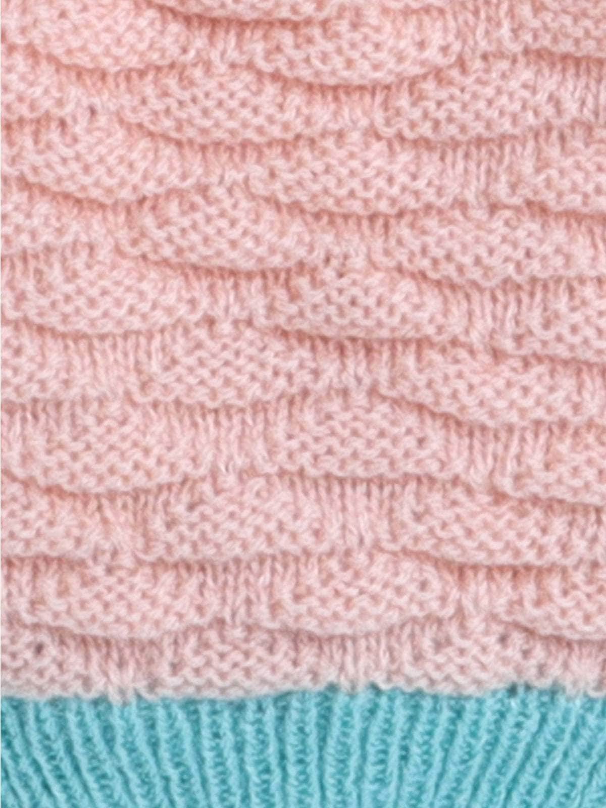 Little Angels Little Angels Baby Wool Textured Pull-On Beanie Cap with Pom Pom For Baby Girls Cap, Socks & Mittens Wavy Knit Textured Winter Cap