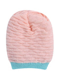 Little Angels Little Angels Baby Wool Textured Pull-On Beanie Cap with Pom Pom For Baby Girls Cap, Socks & Mittens Wavy Knit Textured Winter Cap