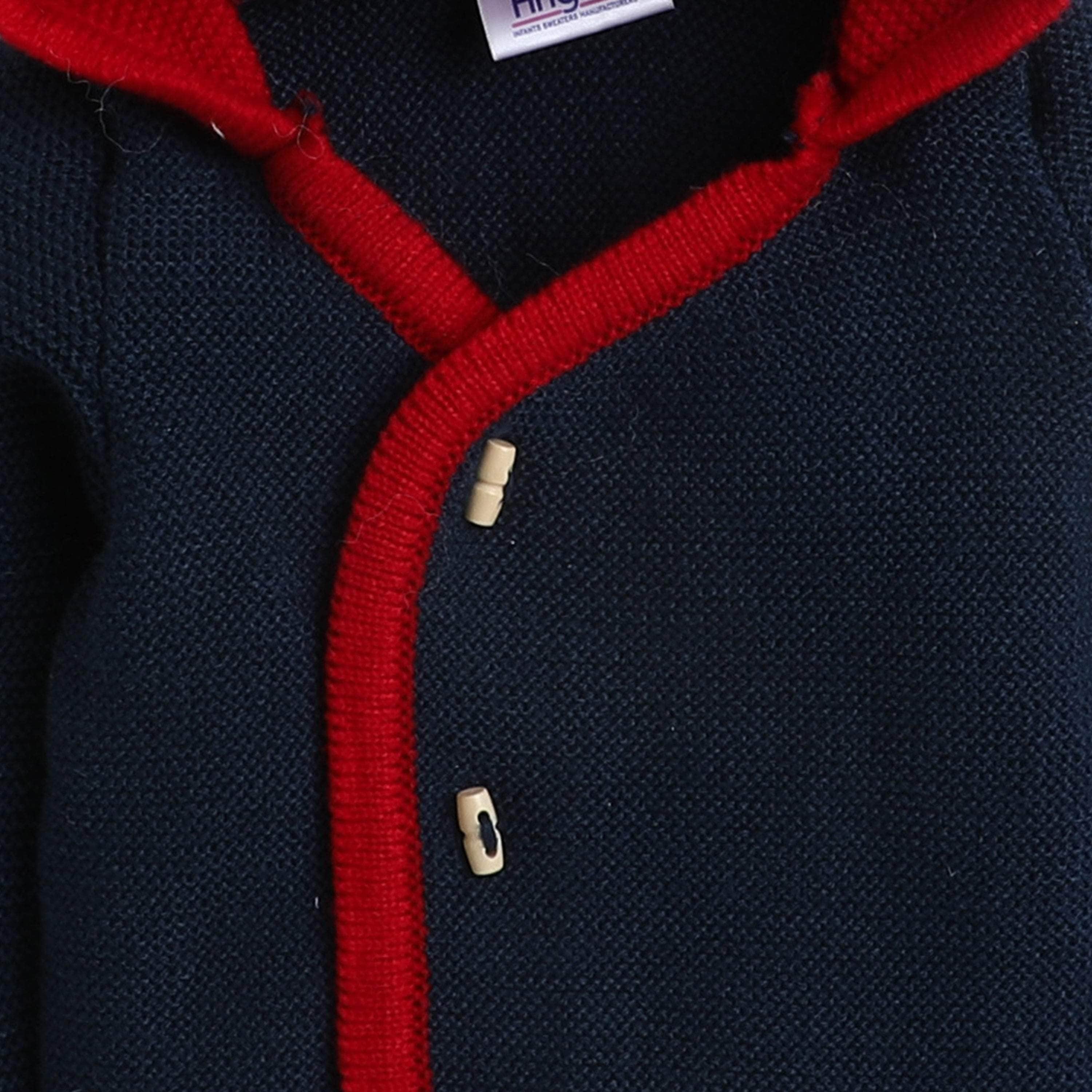 Little Angels Little Angels Baby Wool Hooded Neck Full Sleeves Color-Block Cardigan Sweater For Baby Boys and Girls Cardigan Buttoned Up with Bear Hugs Cardigan