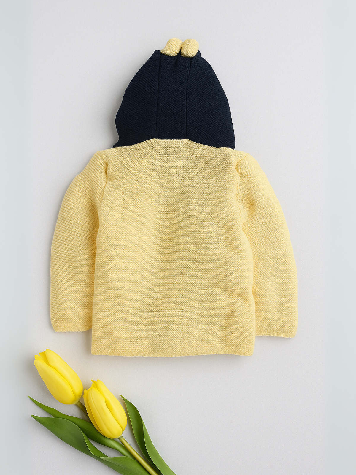 Little Angels Little Angels Baby Wool Hooded Neck Full Sleeves Color-Block Cardigan Sweater For Baby Boys and Girls Cardigan Buttoned Up with Bear Hugs Cardigan