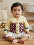 Little Angels Woolen Baby Cardigan Cardigan Classic Knit Woolen Baby Cardigan 3-6 M / Cream & Navy / Soft Wool
