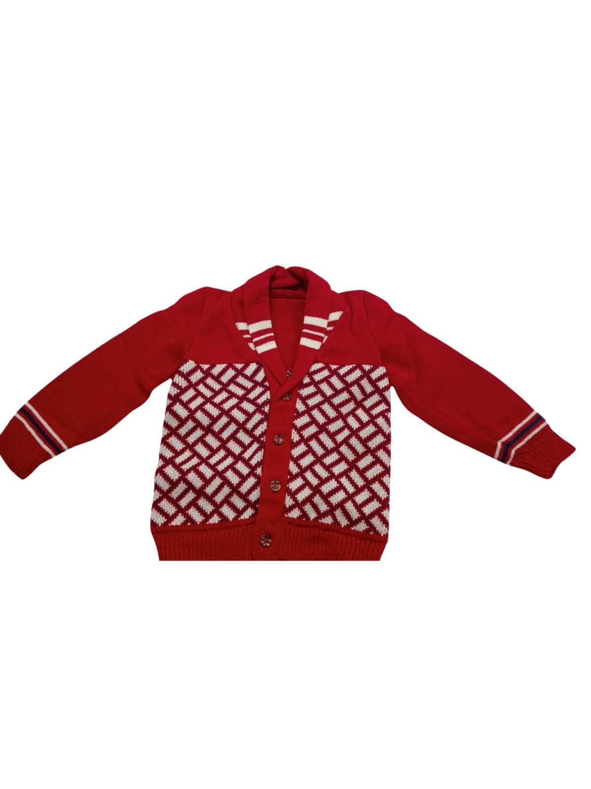 Little Angels Knit & Neat Diamond Charm Cardigan Knit & Neat Diamond Charm Red & White / 1 - 2 Years